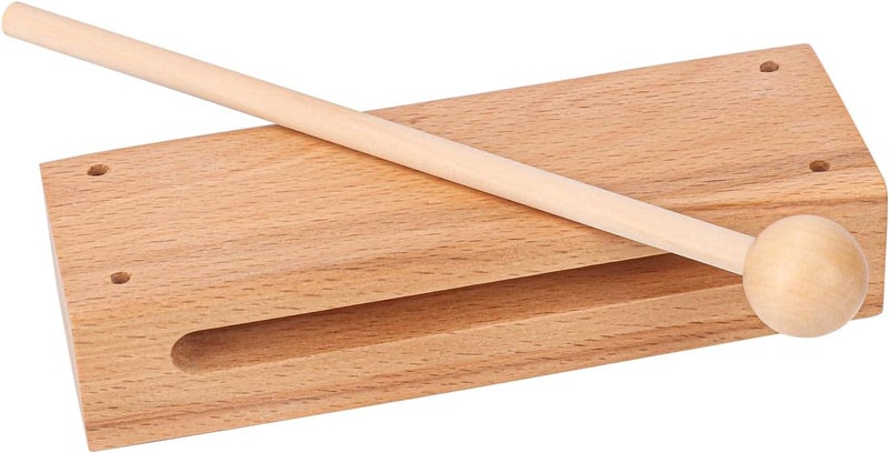 IHDYPPEW Solid Wood Rhythm Block with Mallet, Wood Block Musical Instrument, Percussion Rhythm Blocks, Hand Percussion Instruments for Adults, Concert Percussion, Live Musicals, School, Community - Image 1